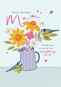 Tap to view Birds and Flowers Mum Birthday Card