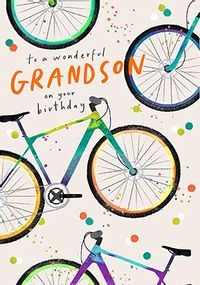 Tap to view Wonderful Grandson Cycling Birthday Card