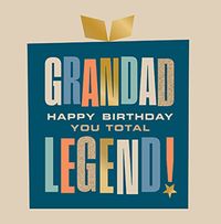 Tap to view You Total Legend Grandad Square Birthday Card