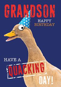 Tap to view Grandson Have a Quacking Birthday Card