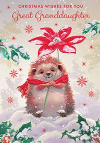 Tap to view Hedgehog Christmas Card for Great Granddaughter