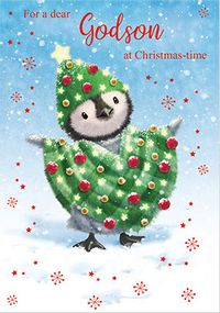 Tap to view Festive Penguin Christmas Card for Grandson