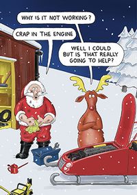 Tap to view Santa & Co Engine Christmas Card