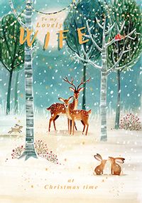 Tap to view Lovely Wife at Christmas Time Winter Animals Card