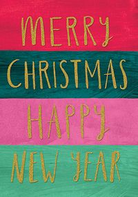 Tap to view Striped Merry Christmas And Happy New Year Card