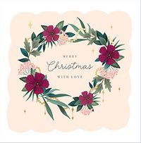 Tap to view Merry Christmas with Love Wreath Square Card