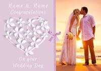 Tap to view Paper Rose - Wedding Card Photo Upload Violet