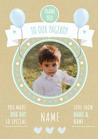 Tap to view Rustic Romance - Pageboy Thank You Wedding Card