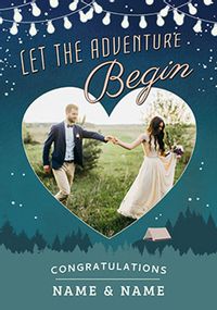 Tap to view Let The Adventure Begin - Photo Wedding Card