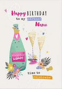 Tap to view Partner in Fizz Personalised Birthday Card