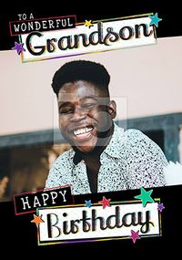 Tap to view Wonderful Grandson Photo Birthday Card