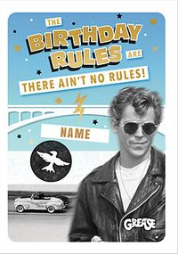 Tap to view Grease No Rules personalised Birthday Card