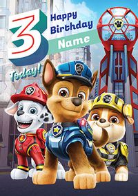 Tap to view Paw Patrol Movie - 3rd Birthday Personalised Card