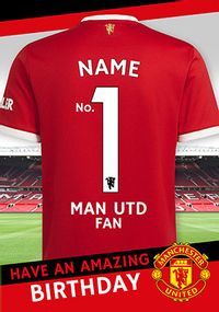 Tap to view Man United - No.1 Fan Personalised Birthday Card