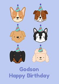 Tap to view Godson Dogs Personalised Birthday Card