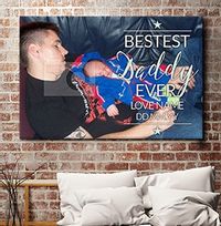 Tap to view Bestest Daddy Ever Photo Canvas Print - Landscape