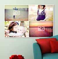 Tap to view 4 Photo Landscape Canvas Print - White Border