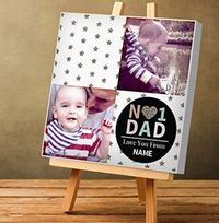 Tap to view No.1 Dad Double Photo Upload Canvas - Square