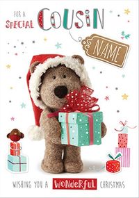 Tap to view Barley Bear Cousin at Christmas Personalised Card
