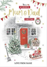 Tap to view Wonderful Mum & Dad At Christmas Personalised Card