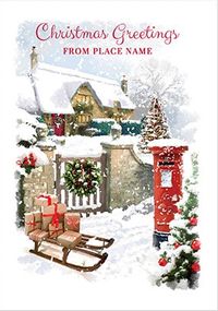 Tap to view Personalised Town Christmas Greetings Card