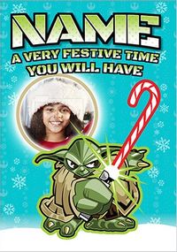 Tap to view Star Wars Yoda Festive Time Photo Christmas Card