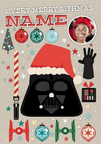 Tap to view Star Wars Darth Vadar Bauble Photo Christmas Card