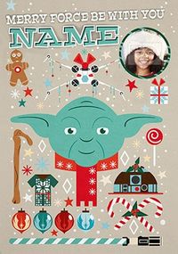 Tap to view Star Wars Yoda Bauble Photo Christmas Card