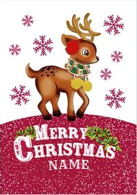Tap to view Cute Reindeer Personalised Christmas Card