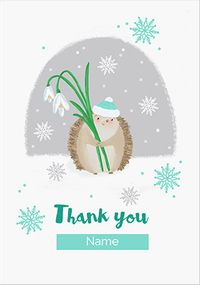 Tap to view Hedgehog Thank You Personalised  Christmas Card