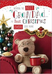 Tap to view Barley Bear - Grandad at Christmas Personalised Card