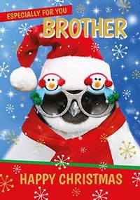 Tap to view Brother at Christmas Penguin Personalised Card