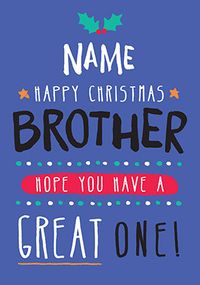 Tap to view Brother Christmas Card Great One! - Rock, Paper, Awesome
