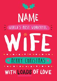 Tap to view Wife Christmas Card Loads of Love - Rock, Paper, Awesome
