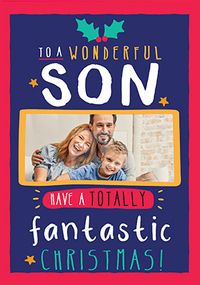 Tap to view Wonderful Son Happy Christmas Photo Card