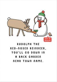 Tap to view Rudolph and Snowman Christmas Card