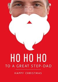 Tap to view Great Step-Dad Santa Beard Photo Christmas Card