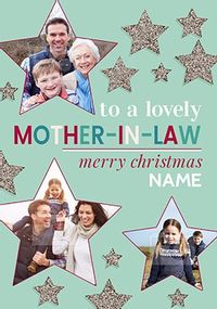Tap to view Lovely Mother-In-Law Christmas Photo Stars Card