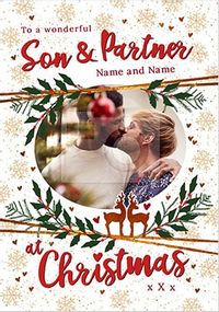 Tap to view Son and Partner photo Christmas Card
