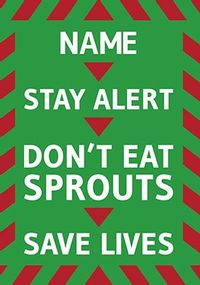 Tap to view Don't eat Sprouts personalised Christmas Card