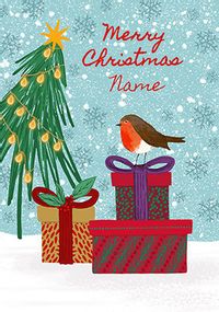 Tap to view Robin on Presents Personalised Christmas card