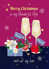 Tap to view Wife Prosecco Personalised Christmas Card