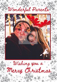 Tap to view Wonderful Parents Merry Christmas Photo Card