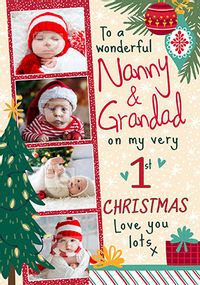 Tap to view Wonderful Nanny & Grandad 1st Christmas Photo Card