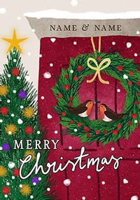 Tap to view Merry Christmas couple red door personalised card