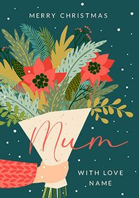 Tap to view Merry Christmas Mum Poinsettia Personalised Card