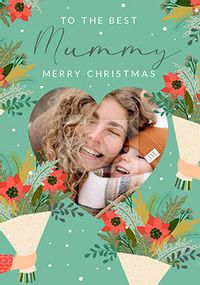 Tap to view Merry Christmas Best Mummy Poinsettia Photo Card