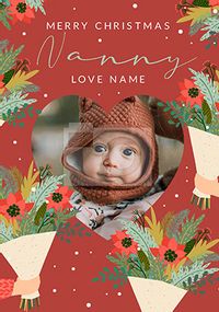 Tap to view Merry Christmas Nanny Poinsettia Photo Card