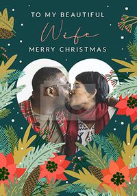 Tap to view Beautiful Wife Poinsettia Christmas Photo Card