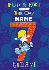 Tap to view 7th Birthday Skateboarding Personalised Card